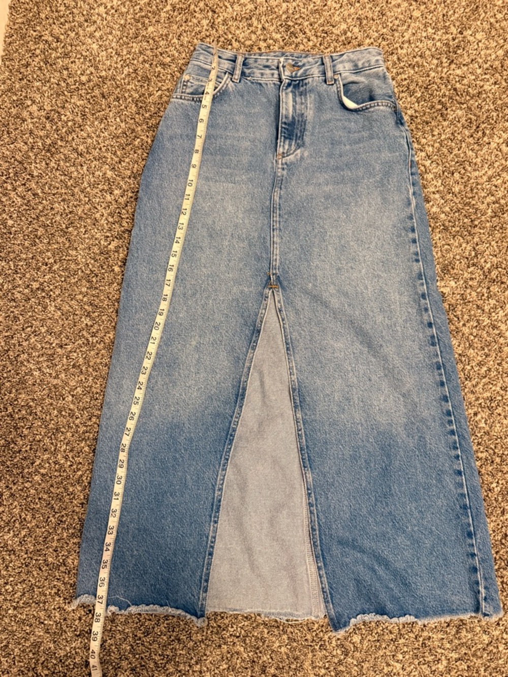 Pilcro Maxi Denim Skirt Madi Front Slit Denim Skirt Endless Summer Wash Size 2 - Picture 8 of 8
